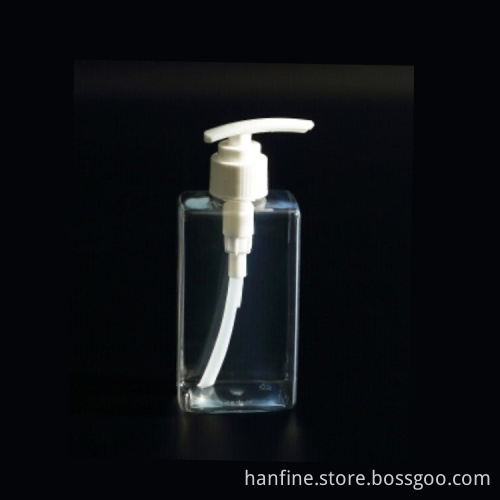 Factory sale black white pump 200ML Plastic square PET bottle